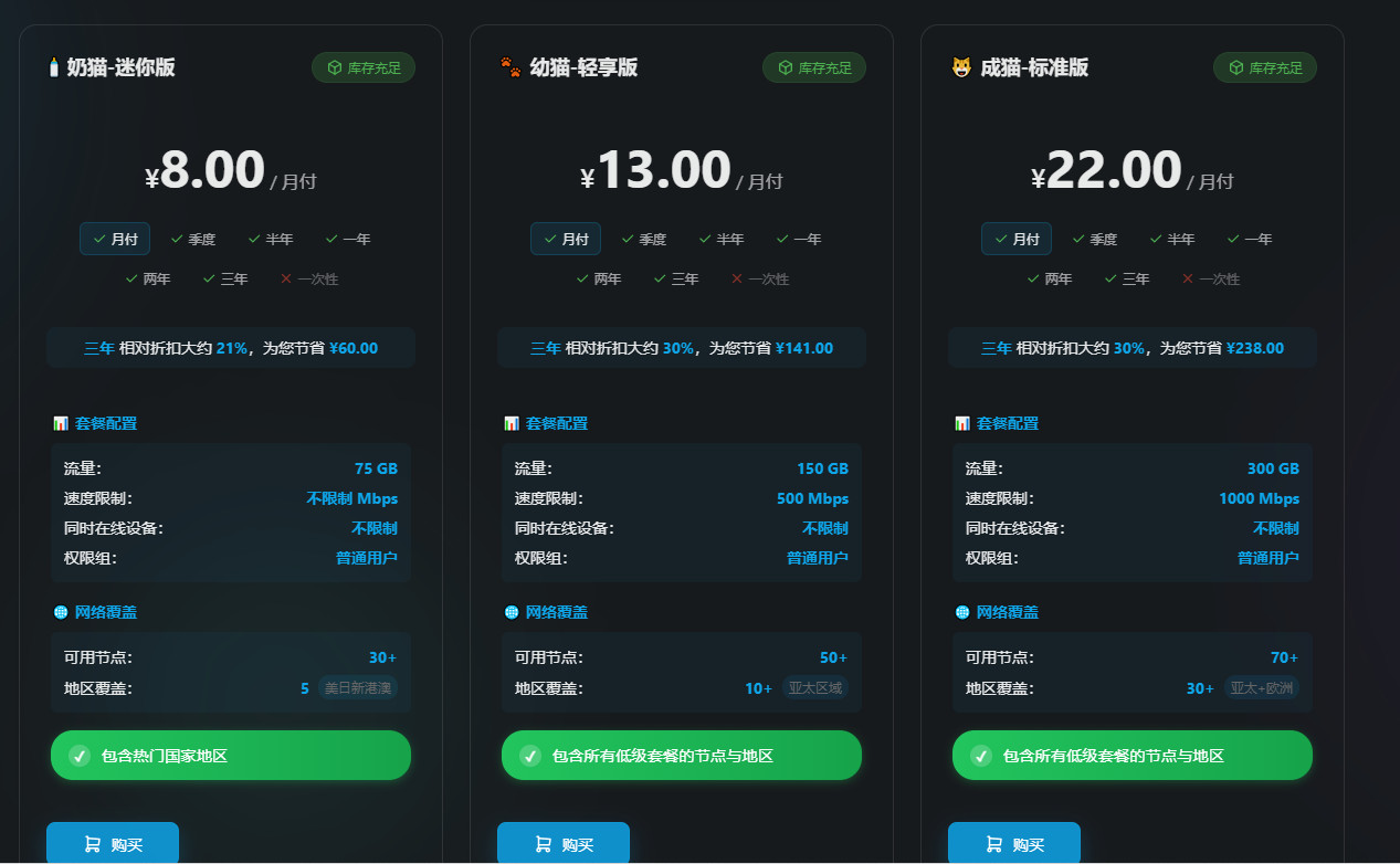 布丁猫  - 2024新专线上线 40国100+BGP节点 首购续费同享9折起