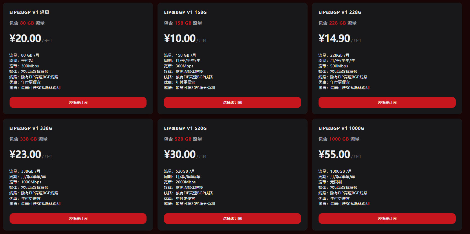 红叶机场  - 注册送100G EIP+IPLC专线 企业级99.95% SLA 全解锁4K流媒体